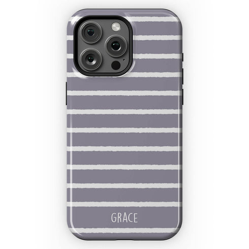 Custom Name Hand Drawn Pastel Stripes iPhone Case